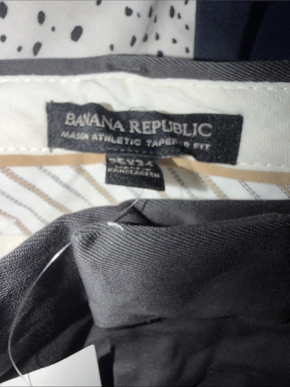 Banana Republic Men's Dark Charcoal Mason Athletic Tapered Fit Chinos